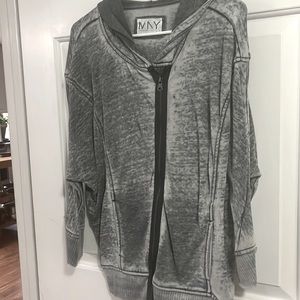 MNY - super lightweight soft Heather gray athletic jacket - L Andrew Marc